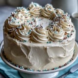 Deliciously moist Class of 2026 Confetti Cake, frosted for celebratory graduation parties.