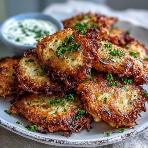 Freshly fried Cabbage Fritters With Dipping Sauce are served on a rustic platter, garnished with herbs and ready for snacking.