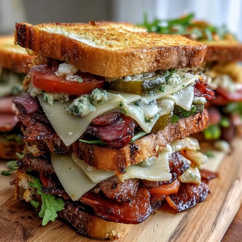 A vibrant loaded deli sandwich board with assorted meats, cheeses, fresh vegetables, and spreads for customizable sandwiches.  