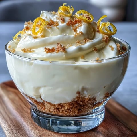 Light and airy lemon mousse cups with buttery shortbread crumble, perfect for a refreshing spring dessert.