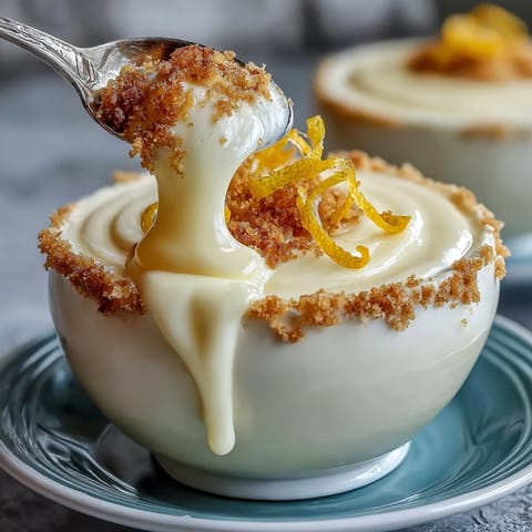 Creamy lemon mousse cups with cookies, a perfect light dessert presentation.