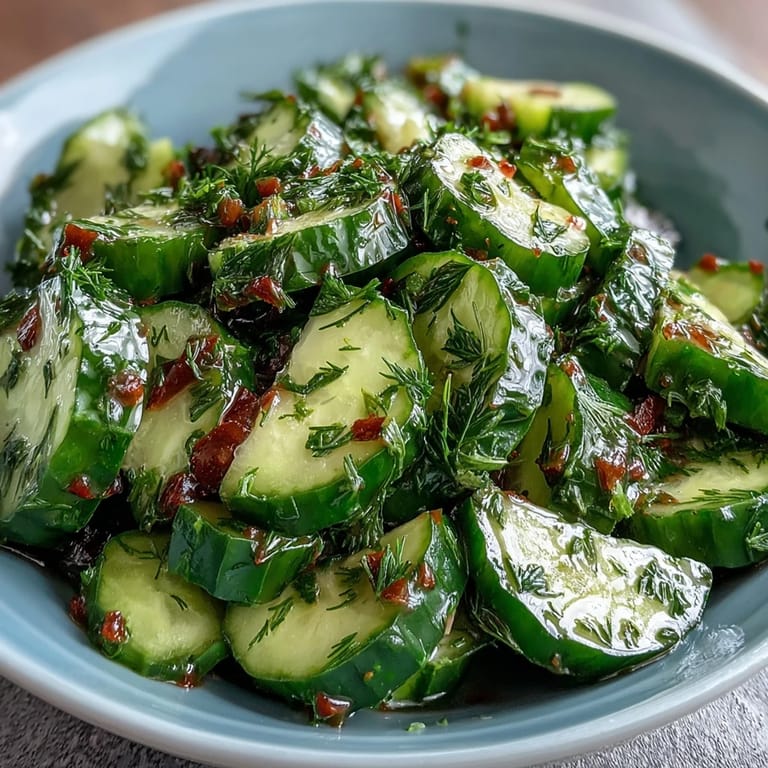 Colorful cucumber and radish salad with tangy dill dressing, offering a crisp and healthy appetizer or side.