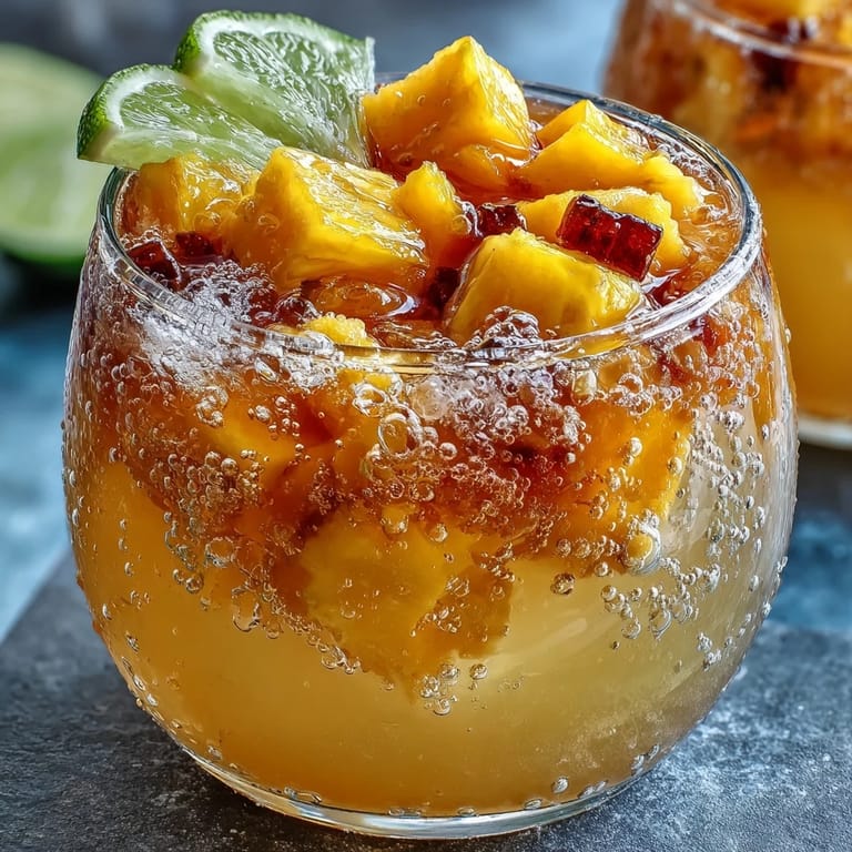 Refreshing Grad Party Punch: Mango Pineapple Sparkling Lemonade, perfect for celebrations.