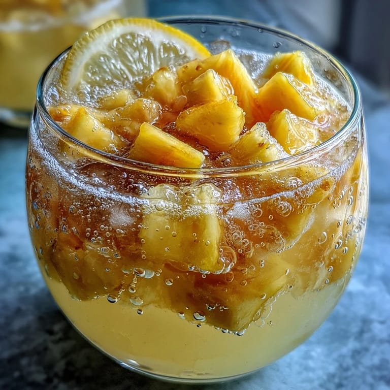 Fruity Grad Party Punch: Mango Pineapple Sparkling Lemonade, a bubbly tropical delight.