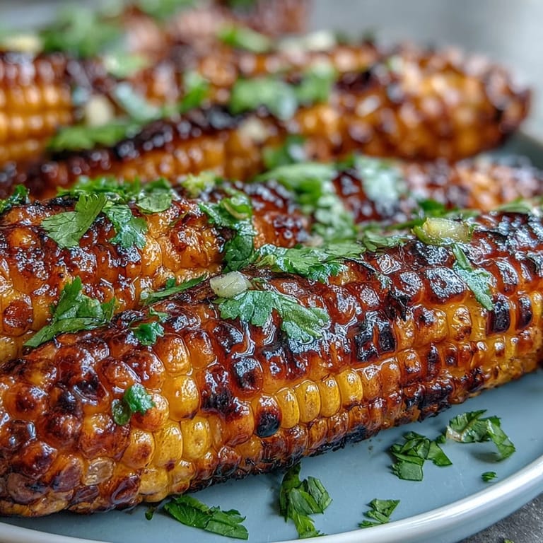**Golden Grilled Corn Ribs glistening with chili lime butter, ready to enjoy.**