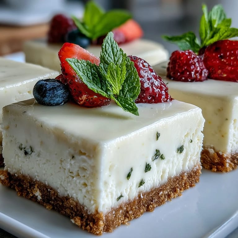 Tangy, refreshing skyr lemon cheesecake bars topped with optional berries.