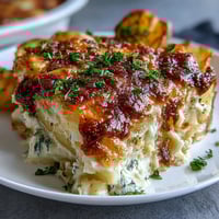 Easy Cheesy Scalloped Potatoes with a golden, bubbly cheese crust and tender potato layers.  