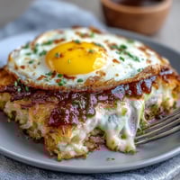 Amish Breakfast Casserole with golden hash browns, savory sausage, and melted cheese, baked until bubbling and perfect for brunch.